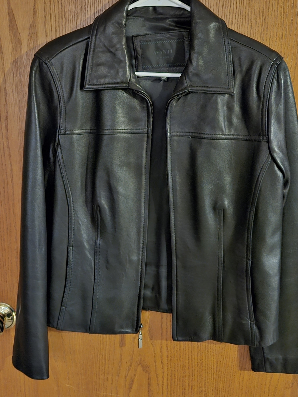 Avanti Black Leather Zip Jacket